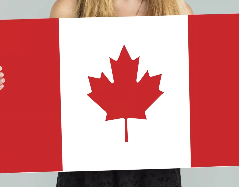 woman hands hold Canada flag patriotism scaled